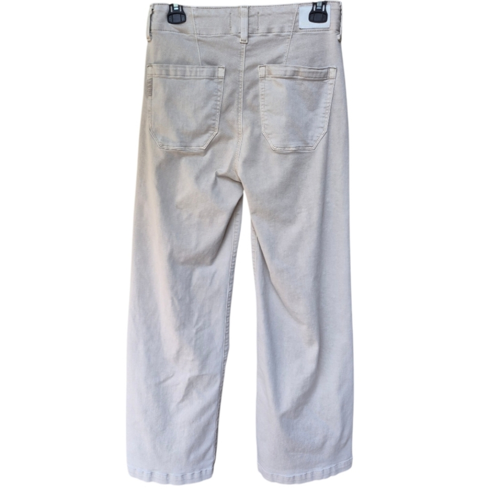 PAIGE Wide Leg High-Rise Jeans in Light Beige - Picture 3 of 16
